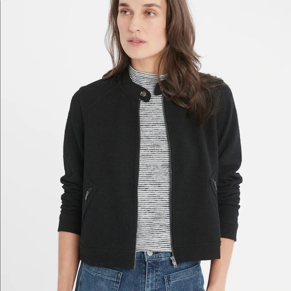 Banana Republic Boucle Knit Moto Jacket